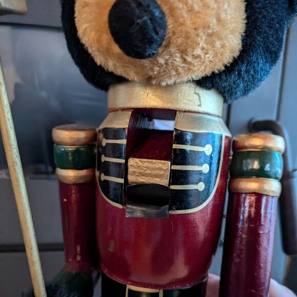 2 Foot Teddy Bear Nutcracker Christmas Holiday Decor Soldier Wood 24" Large 2014 - Picture 3 of 16